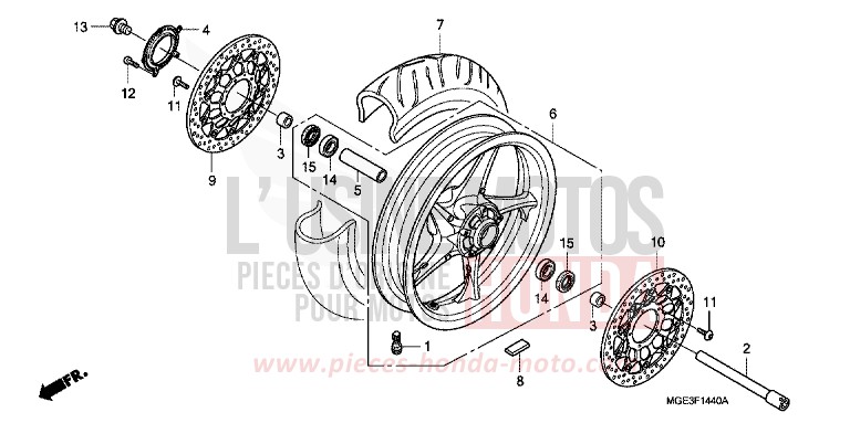 FRONT WHEEL for VFR1200F Dual Clutch DARKNESS BLACK METALLIC (NH463) from 2013